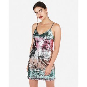 Express Sequin Gradient Cami Dress NWT